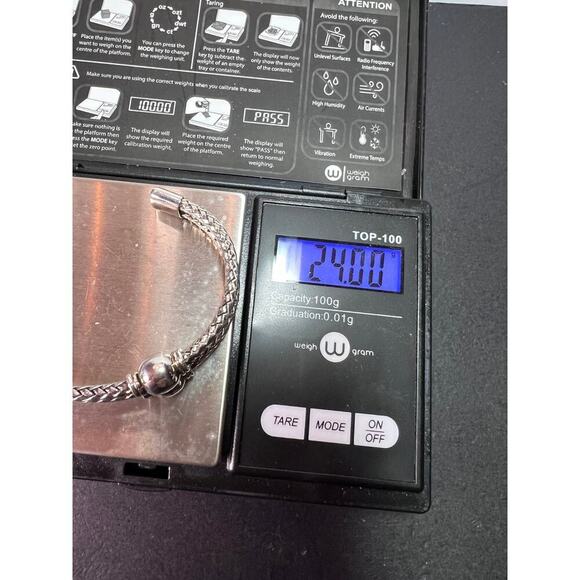 Sterling silver adjustable station cuff bracelet - Picture 11 of 11